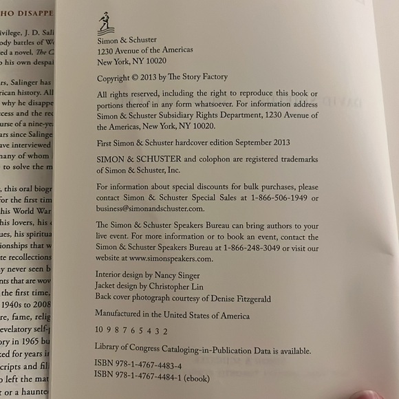 SALINGER Official Book of the Documentary Film DAVID SHIELDS HCDJ 1ST/1ST print - Picture 6 of 16